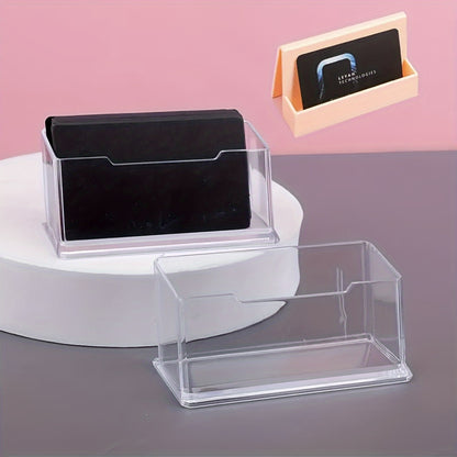 Clear Plastic Business Card Holder - PC Material - Organize Cards for Exhibitions and Office Desks