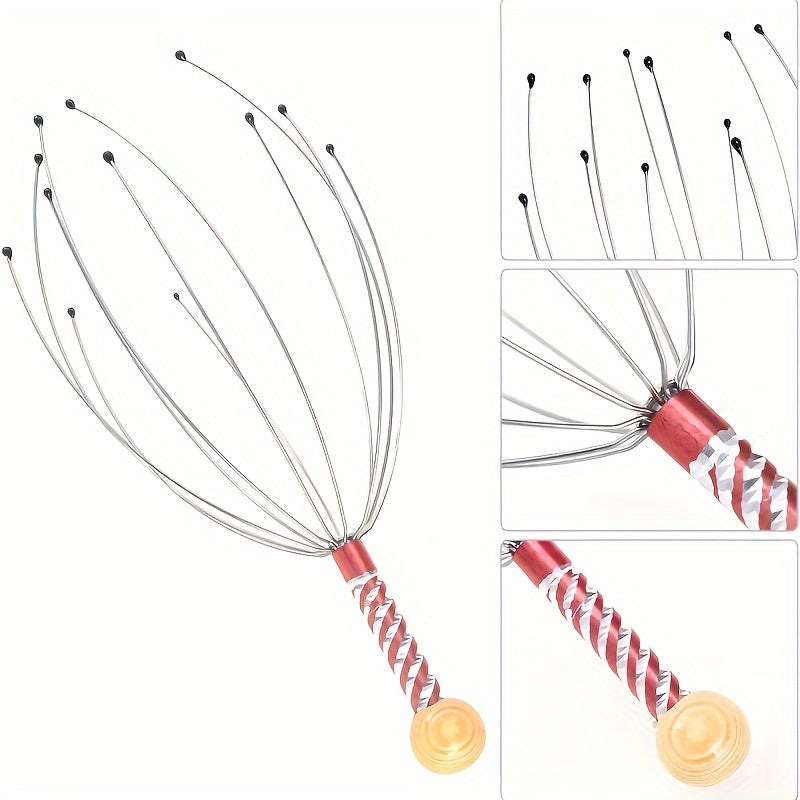 [1pc Scalp Massager with Stainless Steel Bristles] Scalp Massager with 304 Stainless Steel Bristles, Ergonomic Handheld Massager for Hair Care, Relaxation, and Wellness, with Plastic Handle, for Ideal Mother'S Day Gift