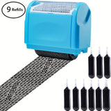 Identity Theft Protection Roller Stamp - Wide Privacy Guard, Secure Confidentiality Seal for Documents & Packages, Easy-to-Use with Refillable Ink