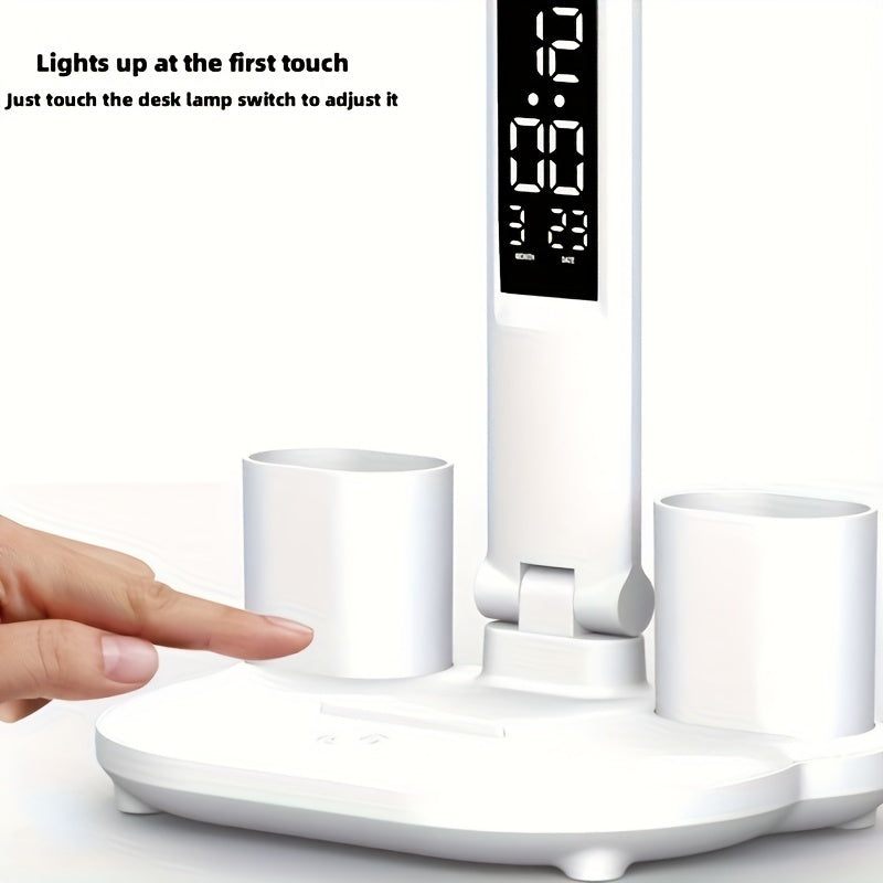 For Smart LED Desk Lamp with Dual-Head, Adjustable Brightness, Touch Control, USB Powered, Eye-Care Technology for Reading & Study Area - Includes Power Cord