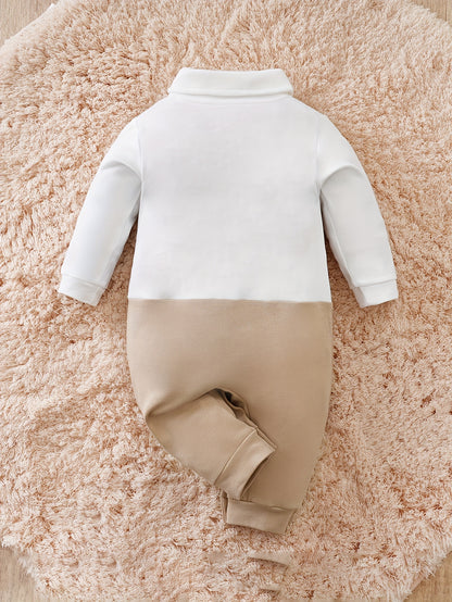 Body de algodón para caballero con decoración de pajarita para bebé, mono cómodo de manga larga, ropa para bebé niño para interior y exterior.