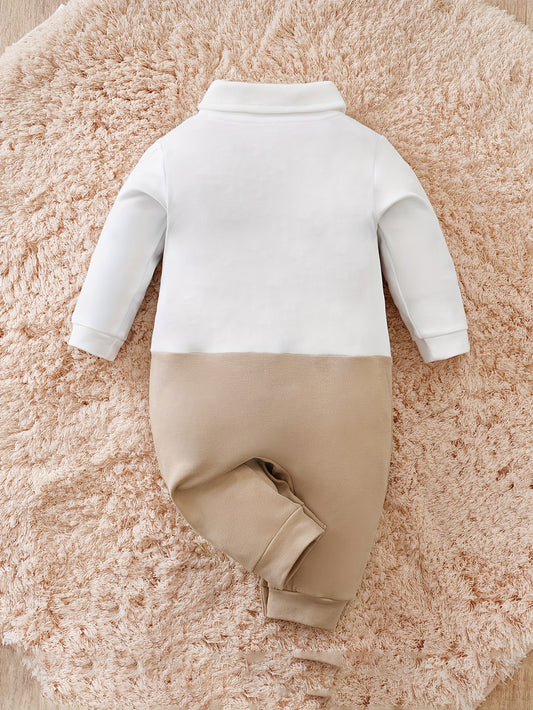 Body de algodón para caballero con decoración de pajarita para bebé, mono cómodo de manga larga, ropa para bebé niño para interior y exterior.