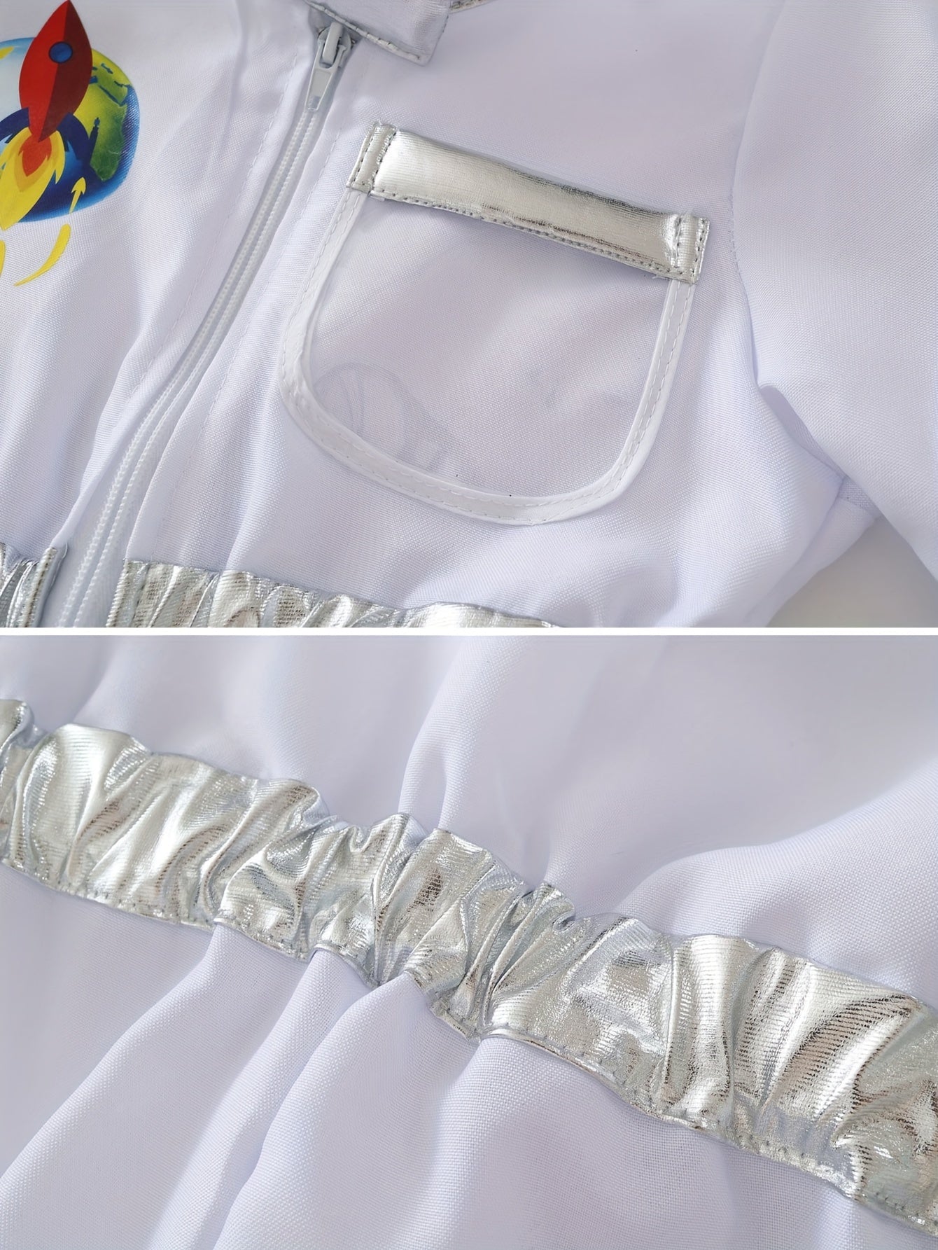 Disfraz de astronauta para niños, traje espacial blanco con capucha, guantes y binoculares, disfraz de Halloween para juegos de rol y aventuras, el mejor regalo para niños, ideal para fiestas.