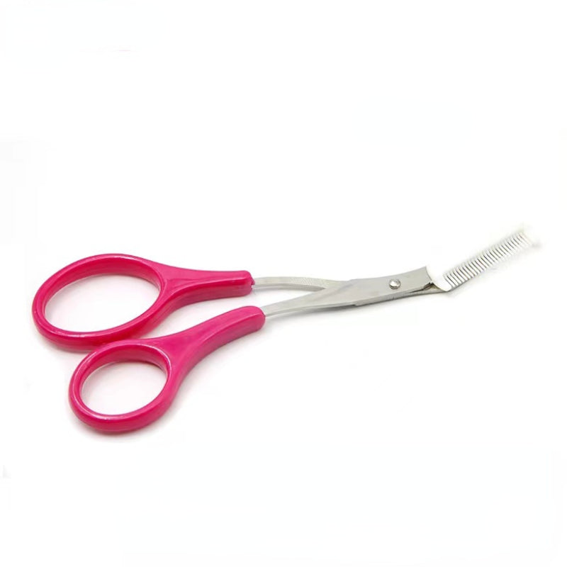 Tijera recortadora de cejas con peine para mujer y hombre, herramienta de maquillaje de acero inoxidable para depilación y modelado de cejas.