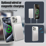 5000mAh Magnetic Wireless Power Bank With USB-C - Fast Charge Compatible For iPhone 15/14/13/12 & For Airpods, Portable Charger Piece