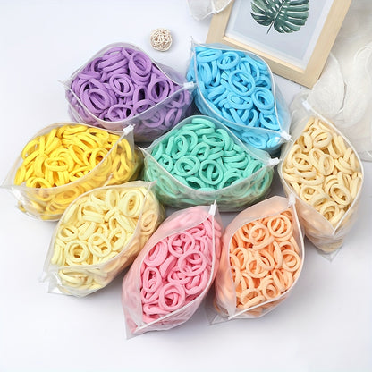 Juego de 50 bandas elásticas para el pelo para mujer, de 4 cm, de colores lisos y sencillos, accesorios para el cabello, coleteros.