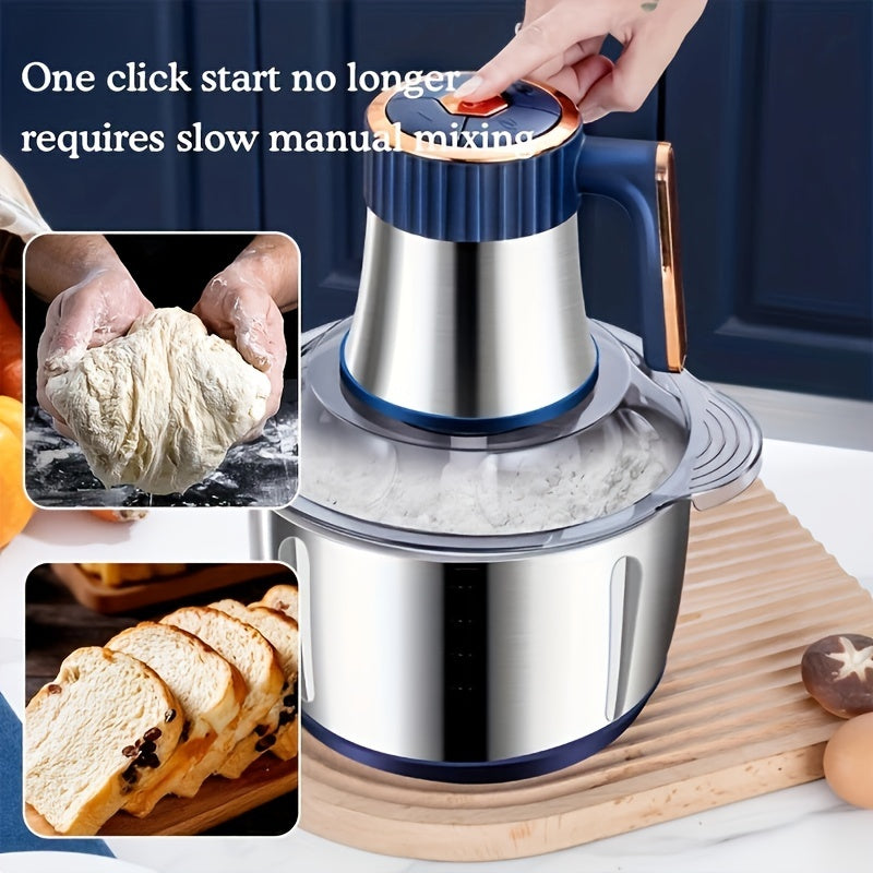 Procesador de alimentos de acero inoxidable de 5 l con sistema de 6 cuchillas: picadora de carne y verduras rápida, 5 velocidades, ideal para cebollas, ajo, ensaladas y comida para niños. Imprescindible en la cocina.