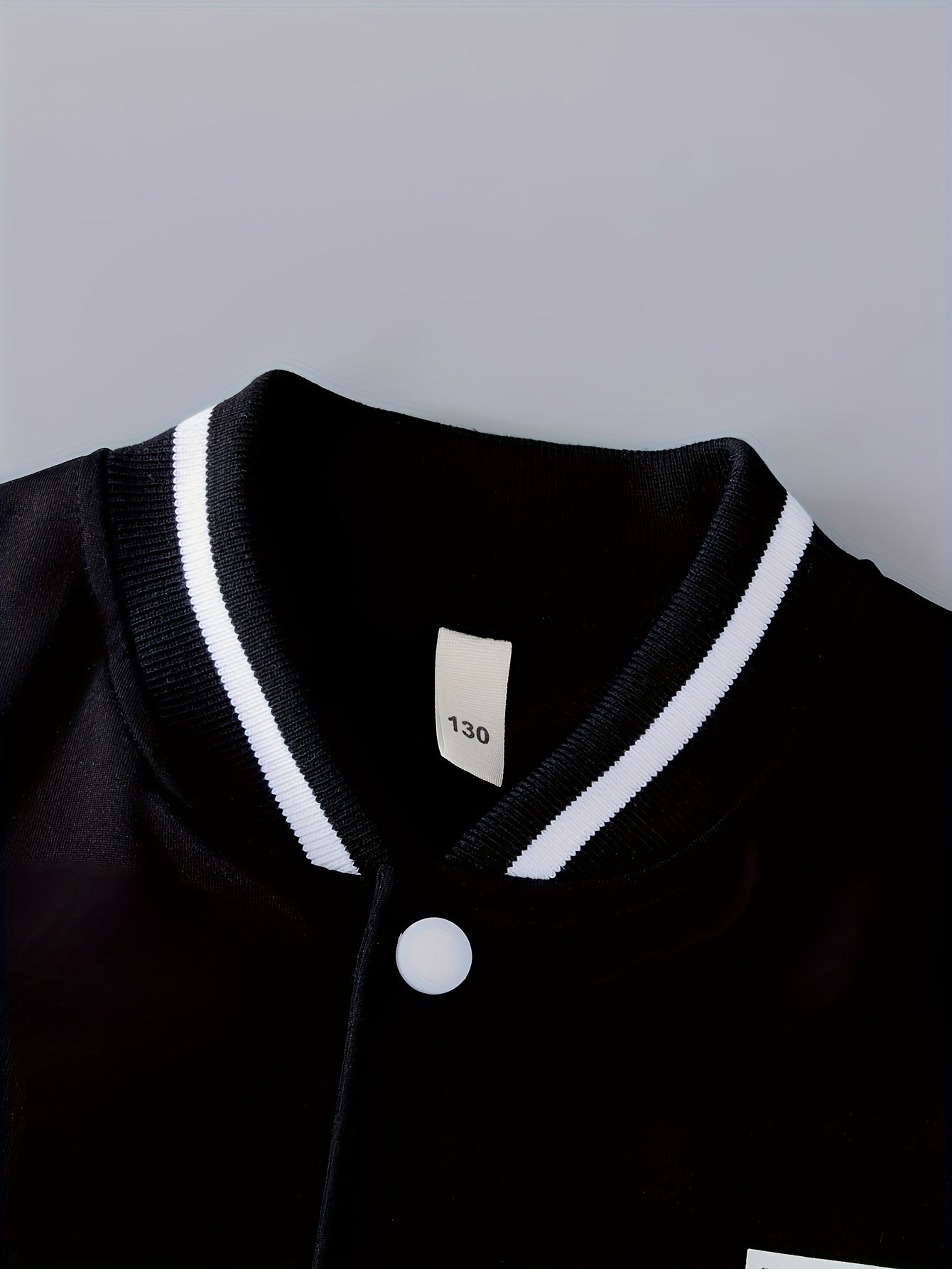 Conjunto de 2 piezas de chaqueta universitaria con estampado de letras para niño, chaqueta bomber y pantalón estilo preppy, ropa infantil para otoño e invierno, uso diario y al aire libre, como regalo.