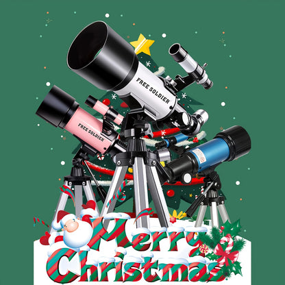 Professional Astronomy Telescope for Children Beginners and Adults Fully Mult-Coated High Powered Refracting 70 mm Telescope with Adjustable Tripod Smartphone Adapter and Moon Filter, And Bag.Best choice as gifts for Thanksgi