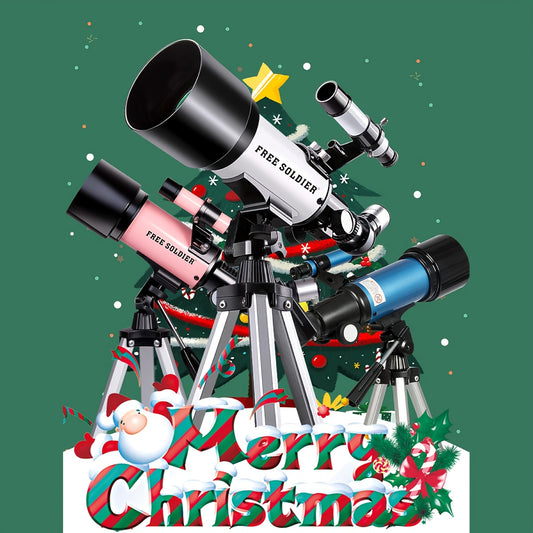 Professional Astronomy Telescope for Children Beginners and Adults Fully Mult-Coated High Powered Refracting 70 mm Telescope with Adjustable Tripod Smartphone Adapter and Moon Filter, And Bag.Best choice as gifts for Thanksgi