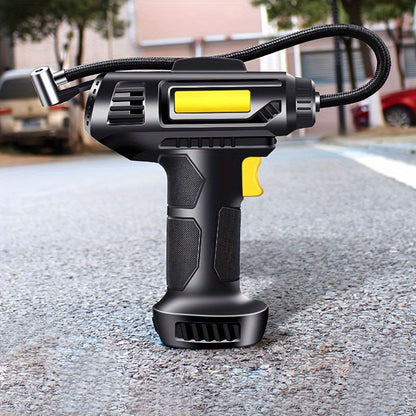 Ultra-Fast 120W Portable Air Compressor & Tire Inflator - Cordless, USB Rechargeable with Digital Pressure Gauge & Light, Ideal for Cars, Motorcycles, Bicycles & Balls