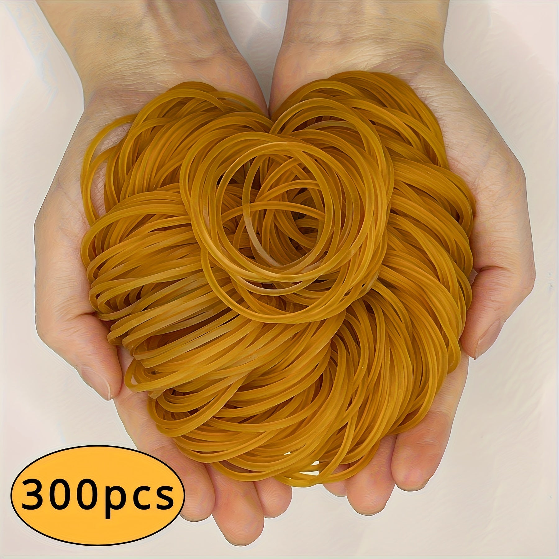 Durable Natural Rubber Bands - 100/300/666pcs | Strong Elasticity | Versatile 38mm Diameter Rings for Office, School & Home Organization