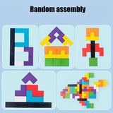 Building Blocks Puzzles Educational Toys Tangram Puzzles Smart Color 3D Colorful Building Blocks Games Educational Gifts For Kids Halloween Christmas Gift