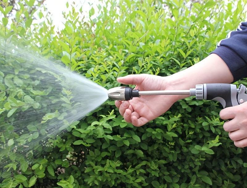 Pistola de agua de alta presión para lavado de autos, boquilla multifunción para manguera de jardín, rociador de varilla gruesa ajustable con punta de cobre chapado, adaptador universal de conexión rápida de 3/4" y 1/2" para herramientas de limpieza.