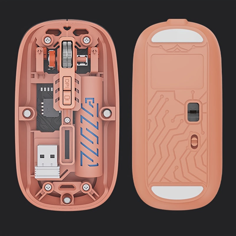 Wireless Mouse, Dual-Mode Mouse, Rechargeable Mouse, Low-Power And Long Battery Life, Comfortable Touch, Ergonomic Design, Streamlined Curved Surface Design Closely Attached To The Palm, Suitable For Gaming, Office And Entert