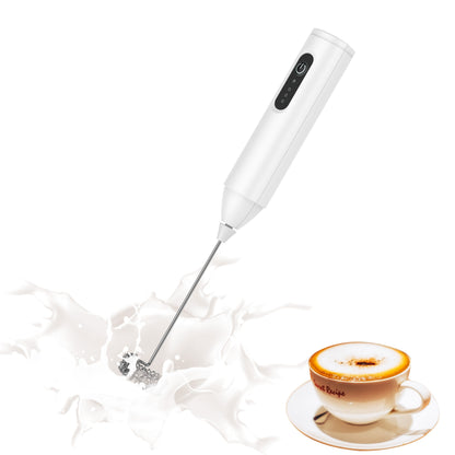 USB Rechargeable Electric Milk Frother with Stainless Steel Whisk - 3 Adjustable Foam Levels, Handheld Design for Coffee, Latte, Cappuccino, Hot Chocolate, Matcha, Egg - Available in White, Black, Teal, Frothy Drink Maker|One