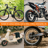 110dB Loud Alarm Disc Brake Lock Set with Reminder Cable, USB Type-C Rechargeable, Anti-Theft Motorcycle and Bicycle Security Lock with 2 Unique Keys, Waterproof, Quick Charge in 1.5 Hours, Innovative Motorcycle Helmet Design
