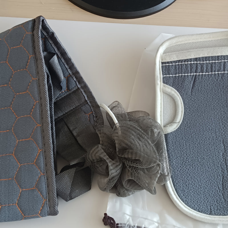 3pcs Back Scrubber Set, Exfoliating Bath Towel, Loofah Sponge, Bath Glove, Durable Body Scrubbers for Shower, Spa Massage