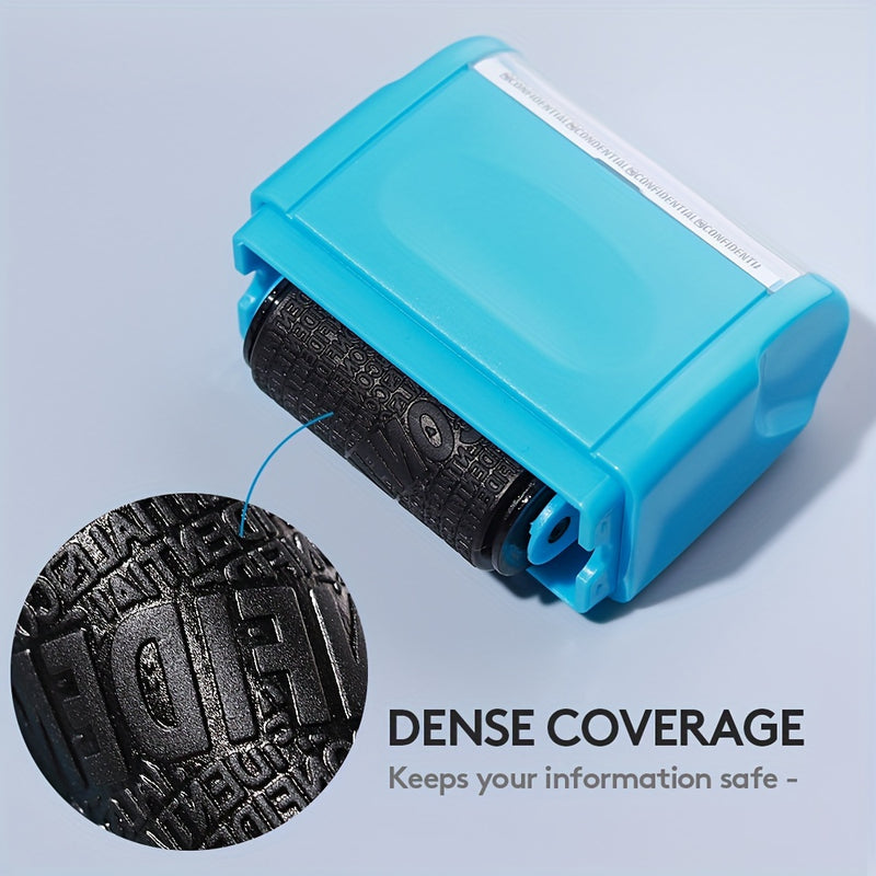 Identity Theft Protection Roller Stamp - Wide Privacy Guard, Secure Confidentiality Seal for Documents & Packages, Easy-to-Use with Refillable Ink