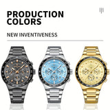 REWARD Black Quartz Watches For Men, Sport Chronograph Luminous Waterproof Wrist Watches