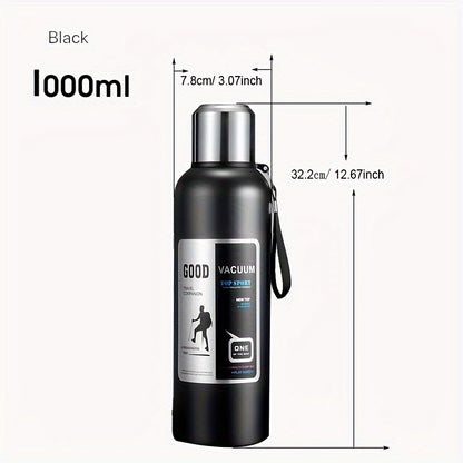 Stainless Steel Insulated Water Bottle - Large Capacity, Leakproof & Portable for Outdoor Activities, Sports & Travel - BPA-Free