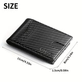 Cartera delgada plegable para hombre, tarjetero con bloqueo RFID, dos ventanas para identificación y pinzas para billetes.
