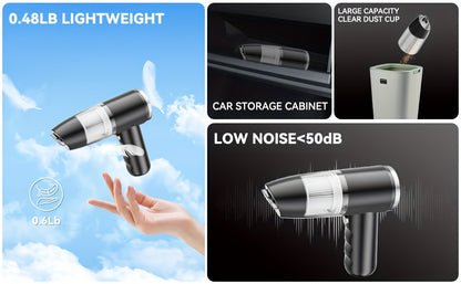 Handheld Cordless Vacuum Cleaner Car Vacuum Portable Wireless, 4-in-1 Vacuum/Blow/Charge/Pump, Vacuum Compressed Air Dust Removal, Wind Dry Hair Dryer Electric Dust Remover, Simple Operation, Cleaning Without Residue