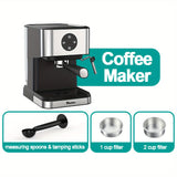 Espresso Machine, 20 Bar Expresso Coffee Machine, 1.5L Removable Water TankSemi-Automatic Coffee Machine With Steam Wand For Espresso, Latte, And Cappuccino, 1050W(FREE Add Plug Adapter)