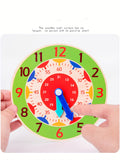 Wooden Educational Clock, Students' Clock Model, Digital Clock Toy, Children's Time Learning Toy Christmas, Halloween Gift