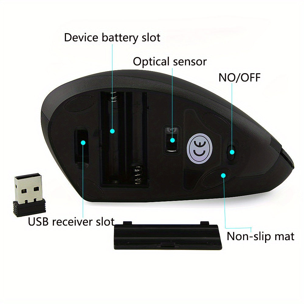 Wireless Mouse Vertical Gaming Mouse USB Computer Mice Ergonomic Desktop Upright Mouse   for PC Laptop Office Home