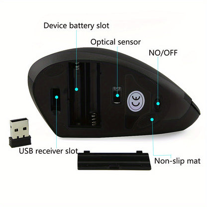 Wireless Mouse Vertical Gaming Mouse USB Computer Mice Ergonomic Desktop Upright Mouse for PC Laptop Office Home