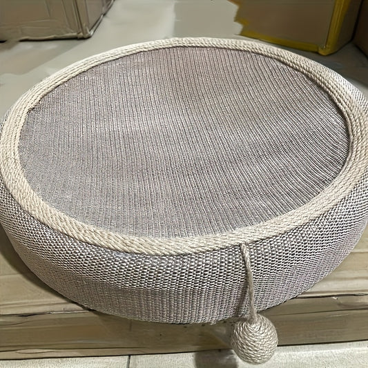 1 sofá rascador de sisal duradero para gatos, tablero rascador redondo con cómoda cama, almohadilla rascadora para mascotas para todas las estaciones.