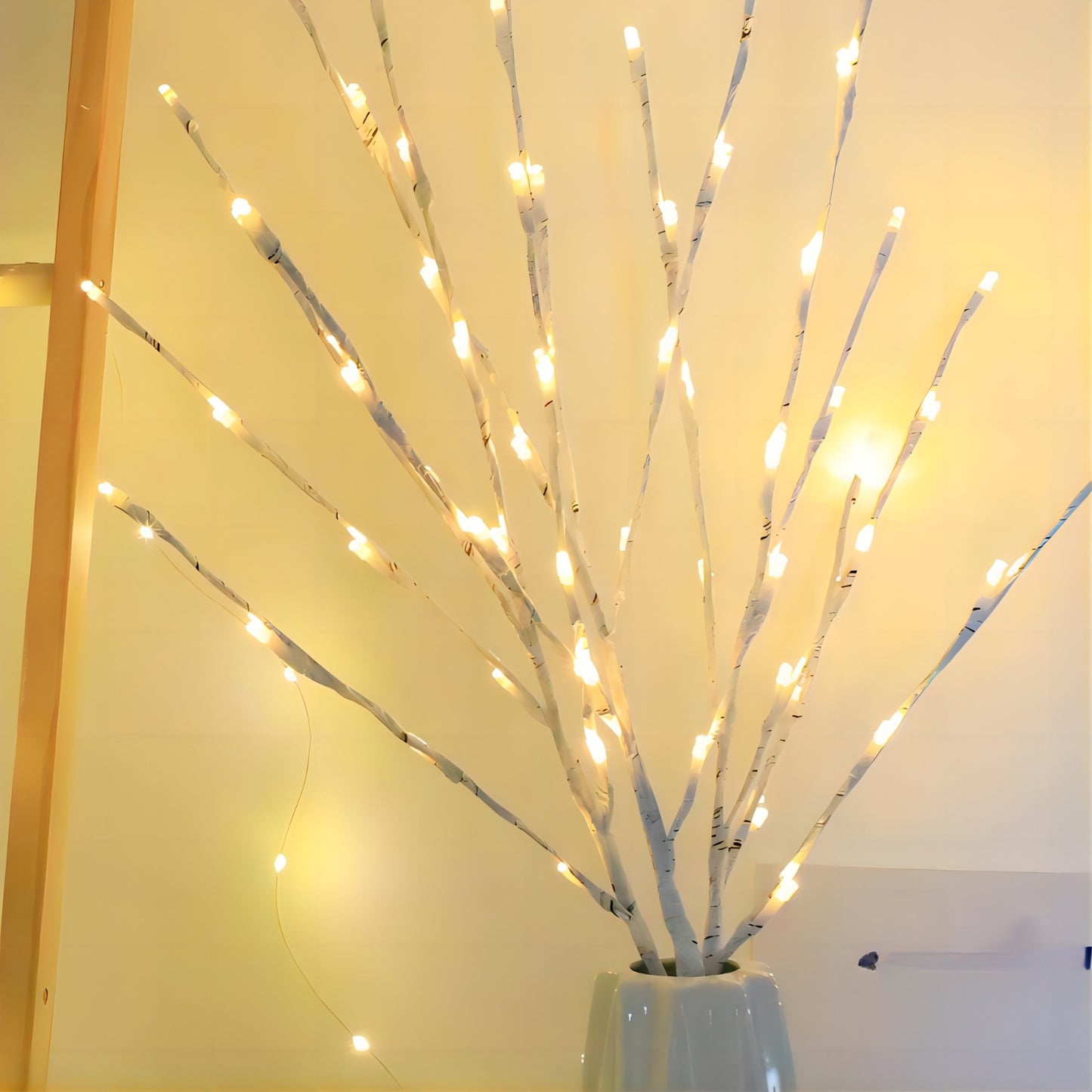 1pc Nordic Style Faux Branches LED Light - Indoor Decor, Bar, Homestay Night Light, Decorative Ambiance Light, Ramadan Spring Decor, USB Powered, 36V or Below, Key Control, No Battery Included, Non-Waterproof, Desktop Mount,