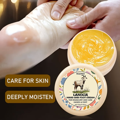 Lanolin Cream for Cracked Hands And Feet, Rich in Lanolin And Hyaluronic Acid, Deeply Moisturizes, Says Goodbye to Cracked And Dry Hands And Feet in Winter, Long-Term Use Makes The Skin of Hands And Feet Soft, Smooth, Moistur
