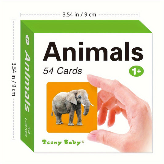 Tarjetas didácticas de animales Teeny Baby®: 54 tarjetas con imágenes vibrantes de animales y palabras en inglés para el aprendizaje temprano