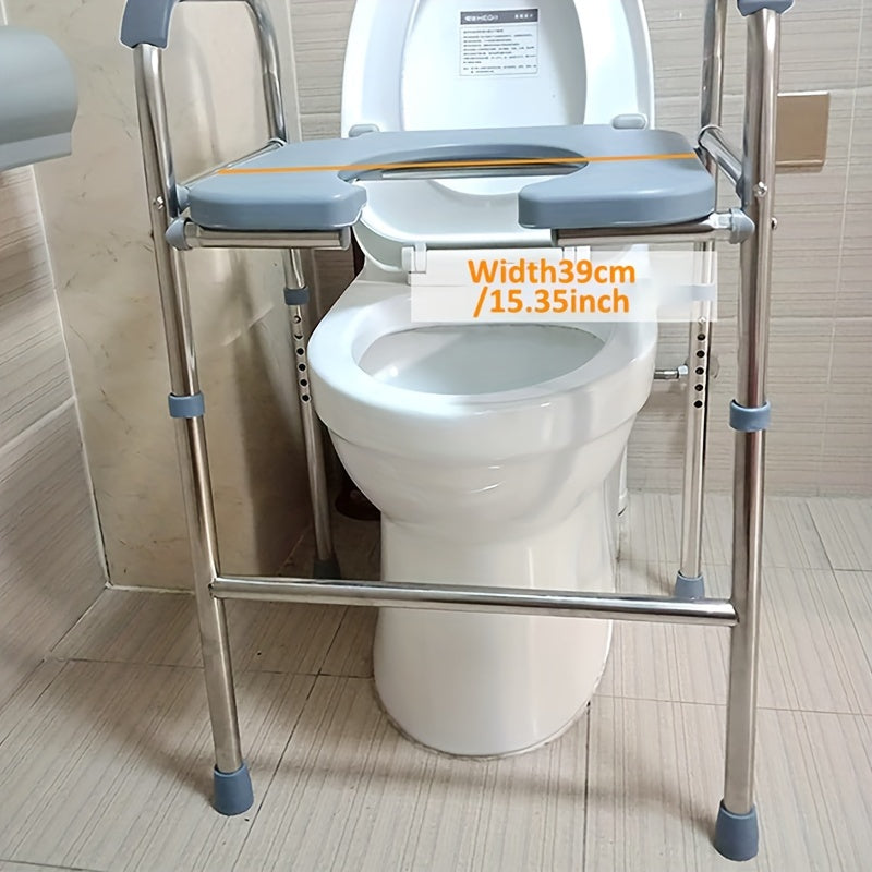 Elevated Toilet Seat with Handle - Adjustable Height, 181.89KG Capacity, Ideal for Seniors, Pregnant Women & Disabled - Perfect Bathroom Accessory & Gift for Christmas/New Year