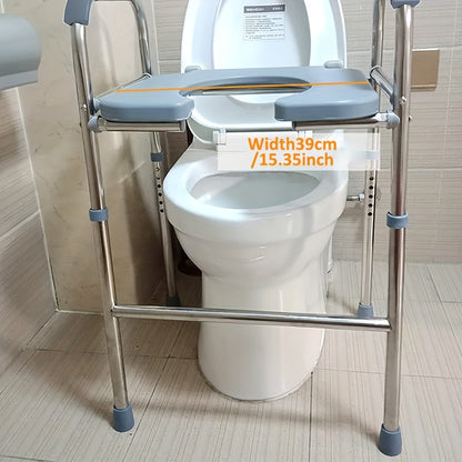 Elevated Toilet Seat with Handle - Adjustable Height, 181.89KG Capacity, Ideal for Seniors, Pregnant Women & Disabled - Perfect Bathroom Accessory & Gift for Christmas/New Year