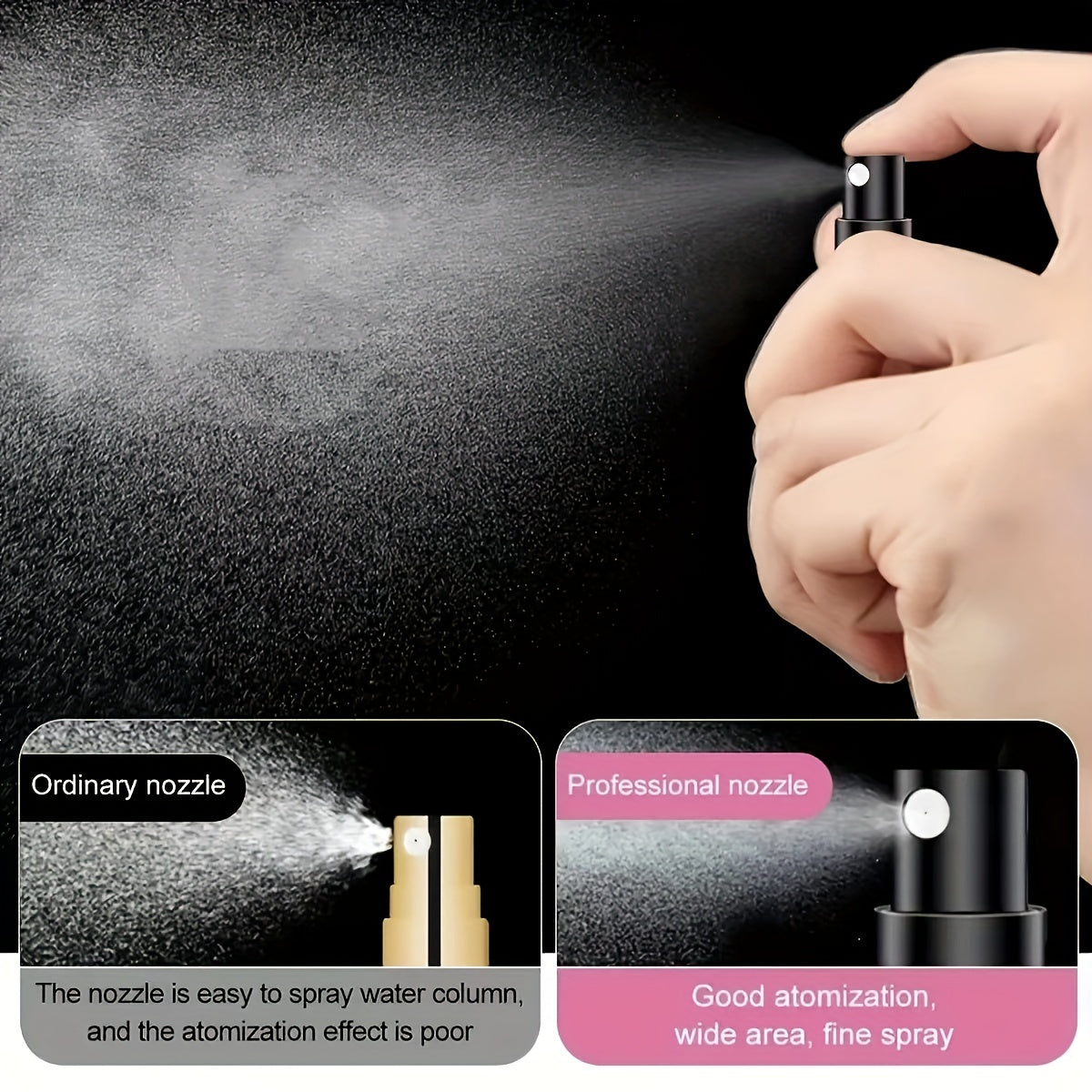 Botella de perfume compacta y recargable con atomizador: perfecta para viajar.