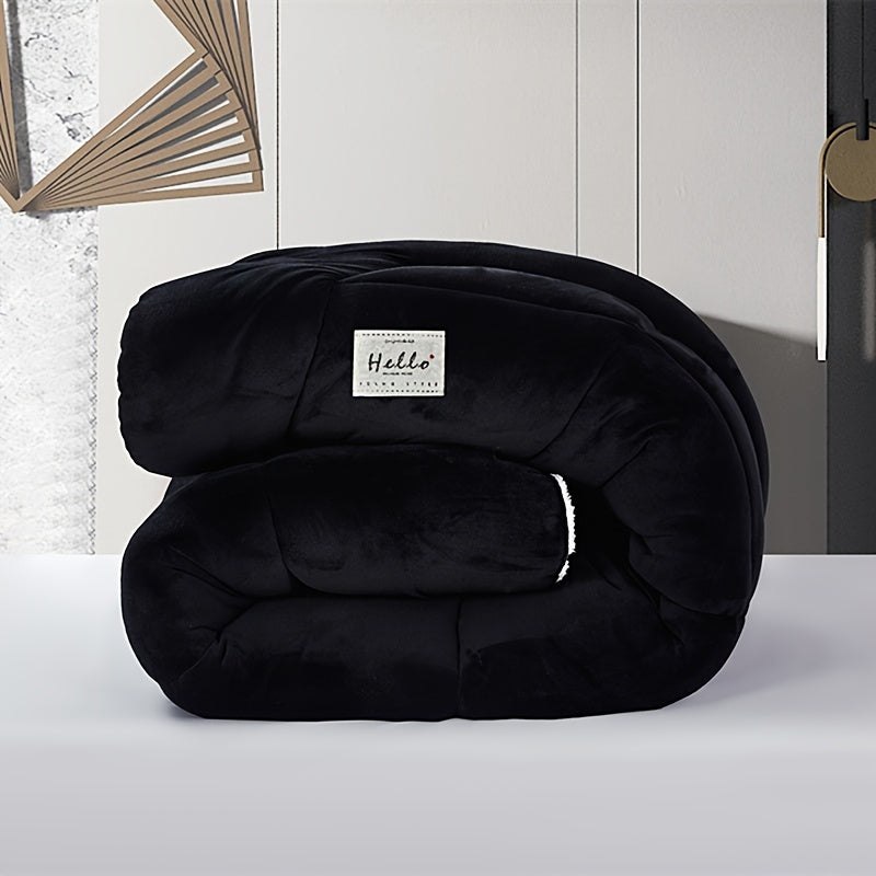 Reversible Plaid Comforter - Contemporary All-Season Quilted Duvet Insert with Box Stitch, Ultra Soft Milk Velvet Fabric, Medium Weight Polyester Fill, Machine Washable, Multipurpose - Available in 9 Sizes, Christmas Present