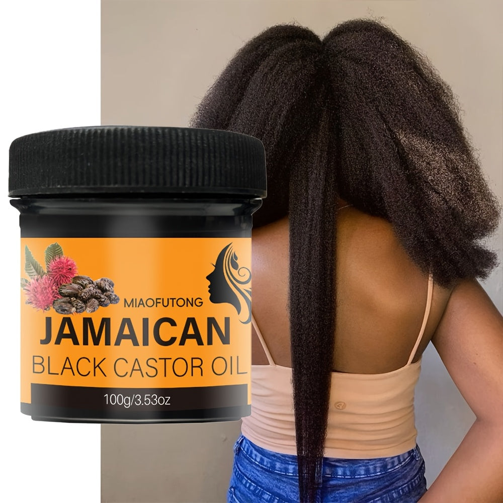Pasta capilar de ricino negro jamaicano - Puro prensado en frío para hidratar el cuero cabelludo y el cabello, fortalece el cabello y lo mantiene saludable, ideal para cabello normal, unisex para adultos, ingrediente hidratante de ricino, 100 g