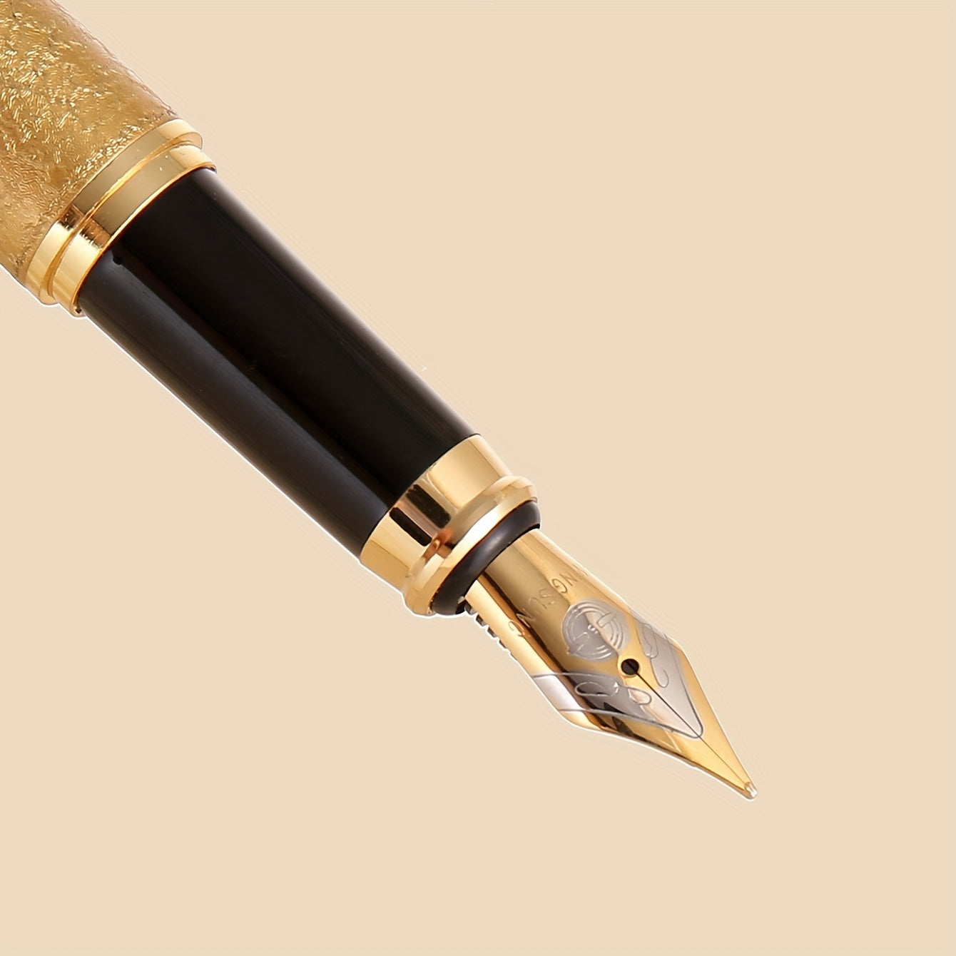 Ergonomic Matte Metal Fountain Pen with Iridium Nib 0.5mm - Perfect for Business & Office, Daily Writing, Calligraphy Practice, Business Writing Tool | Decorative Pen Design | Intricate Clip Detailing