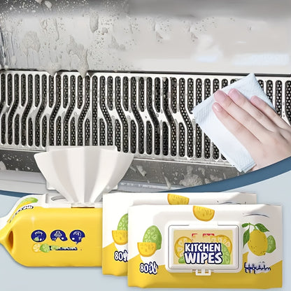 80 toallitas multiusos para limpieza de cocina, no tejidas, superabsorbentes, desengrasantes, sin residuos, aptas para electrodomésticos, con apertura manual, sin necesidad de electricidad.