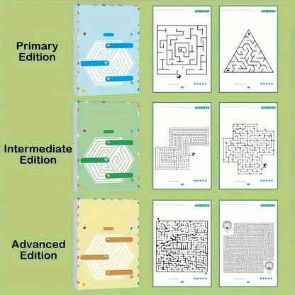192-Pattern Focus Maze Activity Workbook, Educational Puzzle for Cognitive Development & Concentration, Student Brain Training Game Book, Ideal for Holiday, Halloween, Christmas Gifts - Paper Material