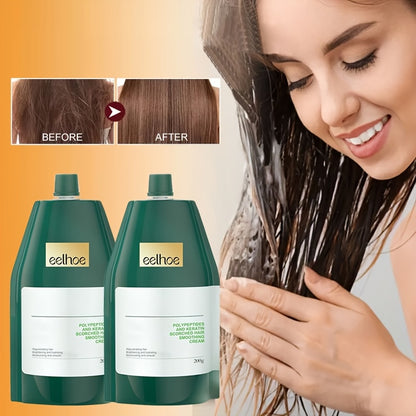 Polypeptides And Keratin Scorched Hair Smoothing Cream, Softens And Strengthens Hair Cream, Healthy Hair Penetrates Root To Tip