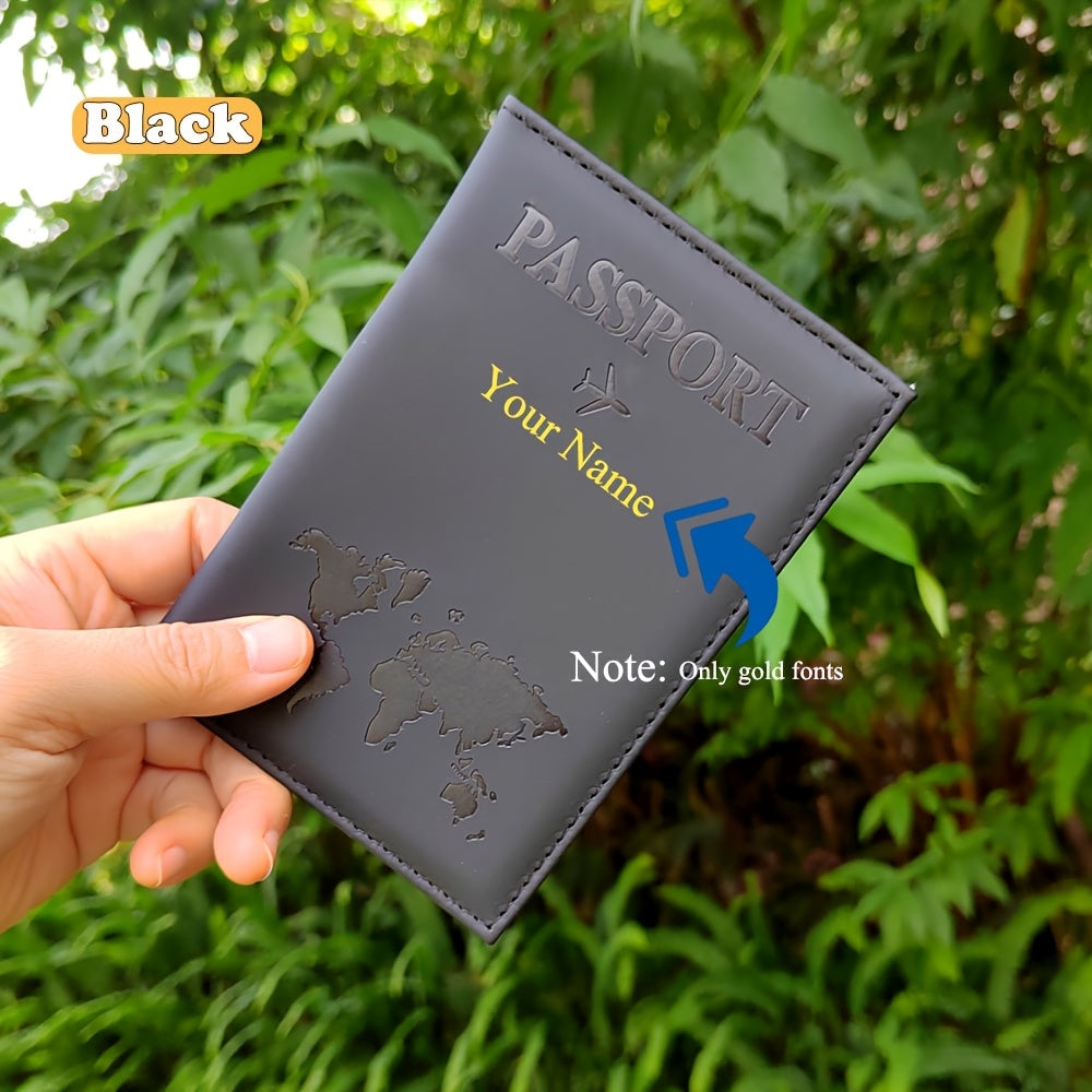 Luxury Marble Style Artificial Leather Passport Cover with Custom Name, Lightweight Foldable Travel Accessory, Vacation Style Passport Holder with Polyester Lining, Dry Clean Only - Unisex