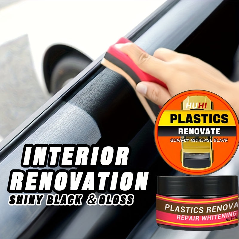 Multi-Purpose Car Restoration Kit: Plastic Parts Renewal, Interior Shine Wax, Tire Protector, Black Vehicle Yellowing Repair & Nano Crystal Coating