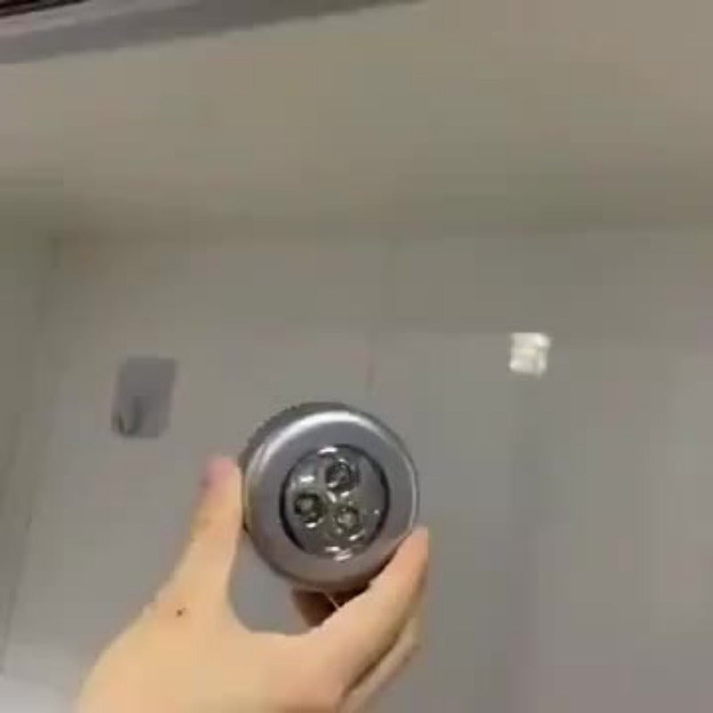 3 Round Touch LED Lamps, Adhesive Night Lights for Cabinets: Wireless, Battery-Free, Suitable for Hallways, Bathrooms, Bedrooms, Kitchens, Stairs, etc