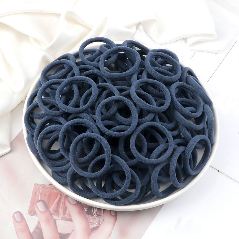 Juego de 50 bandas elásticas para el pelo para mujer, de 4 cm, de colores lisos y sencillos, accesorios para el cabello, coleteros.