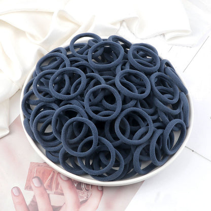 Juego de 50 bandas elásticas para el pelo para mujer, de 4 cm, de colores lisos y sencillos, accesorios para el cabello, coleteros.