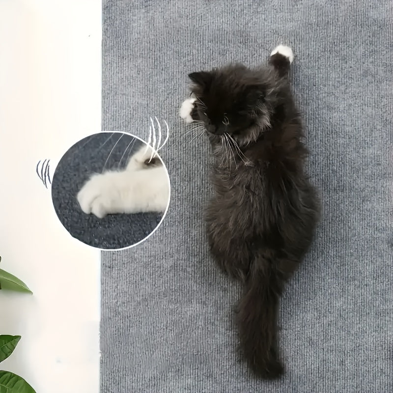 Playful, Durable Polyester Cat Scratching Mat, 1pc Wall-Mounted Sofa Protector, Multi-Functional Cat Climbing Pad with Ear-Scratching Feature